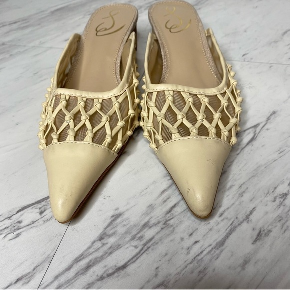 Sam Edelman Synder Eggshell Faux Leather Pointy Toe Mule 6 1/2 M - Picture 10 of 14